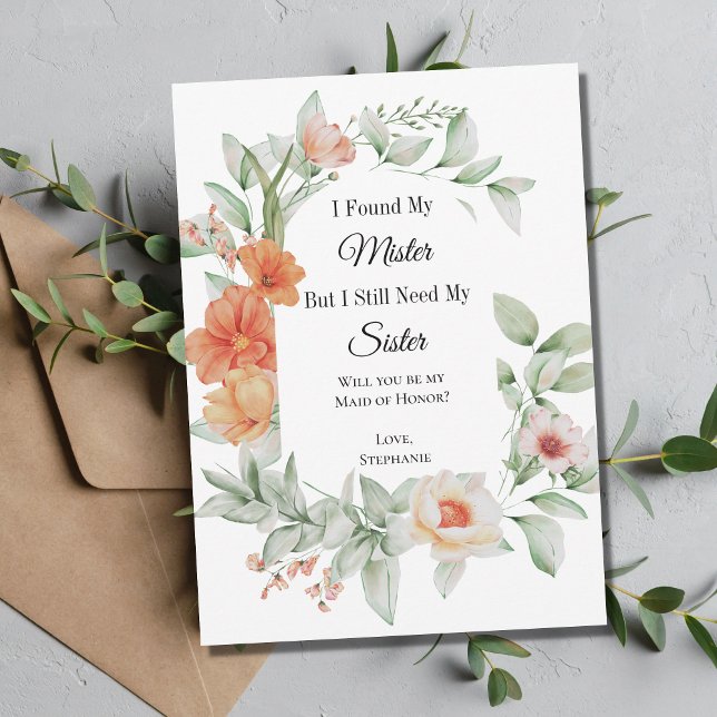 Floral Found My Mister Bridal Party Proposal Cards (Creator Uploaded)