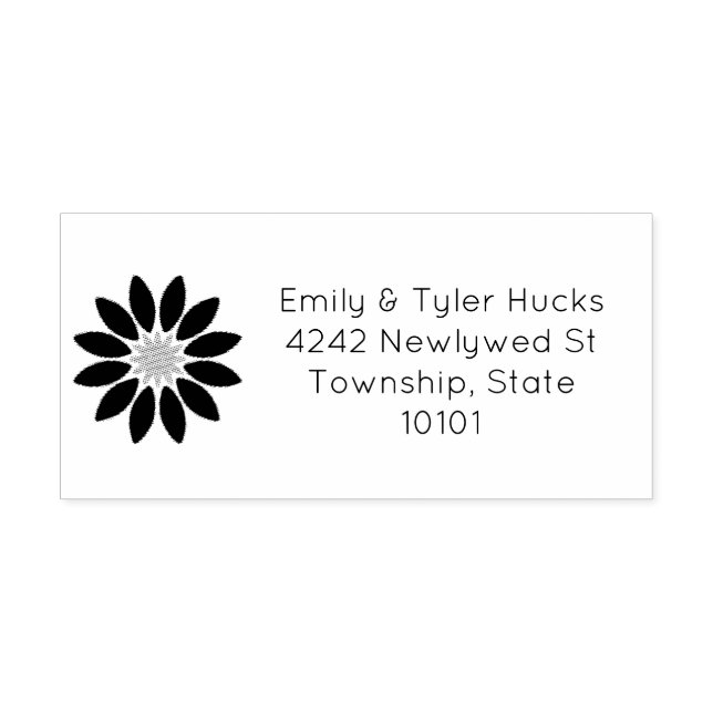 Floral Four-Line Return Address Self-inking Stamp (Design)