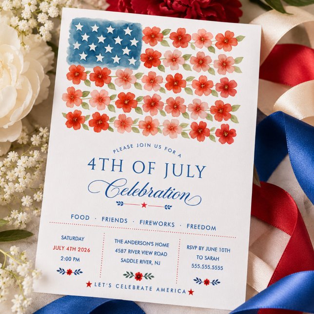 Floral Fourth of July Celebration Invite (Creator Uploaded)