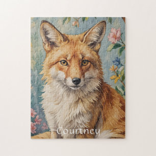 Floral Fox: A Fox Among Flowers Jigsaw Puzzle