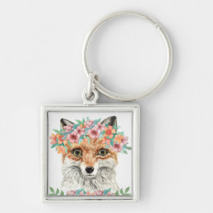 Floral Fox Key Ring