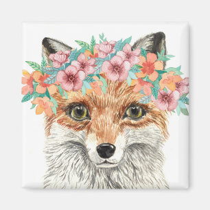 Floral Fox Magnet