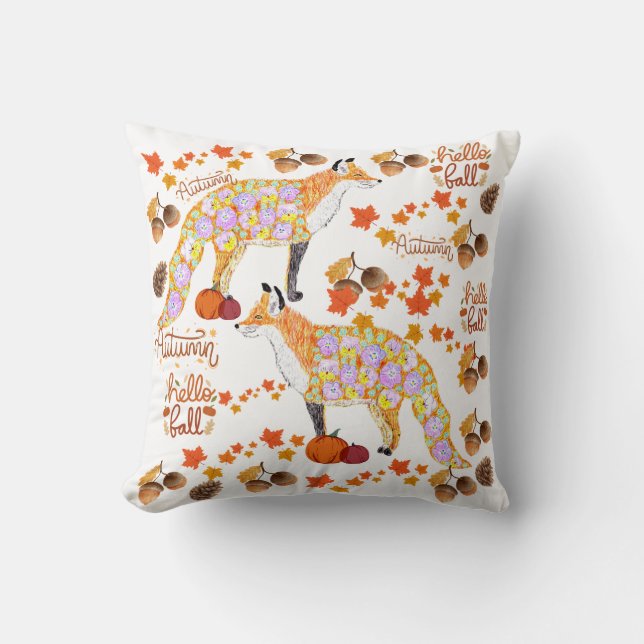 Floral Foxy Fall  Cushion (Front)