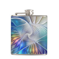 Floral Fractal Art, Colourful Abstract Flower