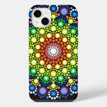Floral Fractal Art Dotted Retro Mandala
