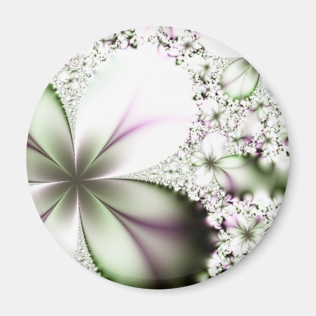Floral Fractal Art Magnet (Front)