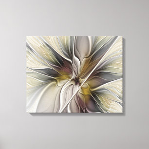 Floral Fractal, Fantasy Flower with Earth Colours Canvas Print