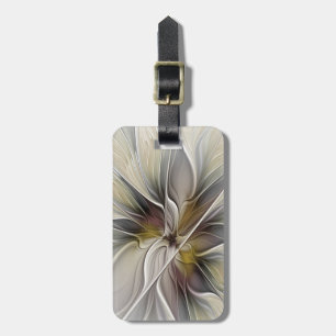 Floral Fractal, Fantasy Flower with Earth Colours Luggage Tag