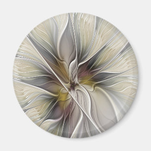Floral Fractal, Fantasy Flower with Earth Colours Magnet
