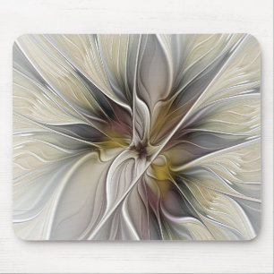 Floral Fractal, Fantasy Flower with Earth Colours Mouse Mat