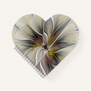 Floral Fractal, Fantasy Flower with Earth Colours Notebook