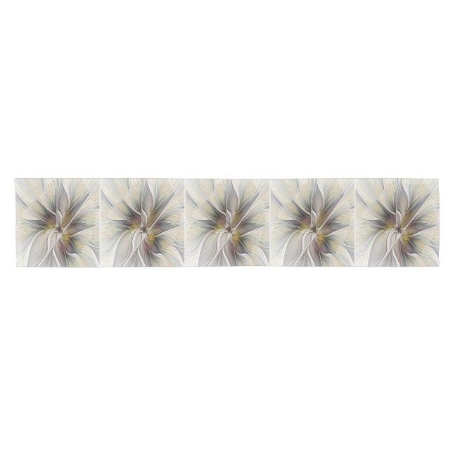 Floral Fractal, Fantasy Flower with Earth Colours Short Table Runner (Horizontal)