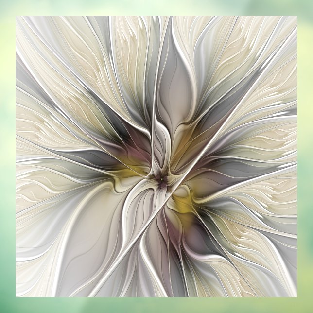 Floral Fractal, Fantasy Flower with Earth Colours Window Cling (Sheet 3)