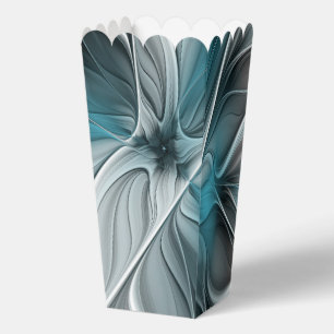 Floral Fractal Modern Abstract Flower Blue Grey Favour Box