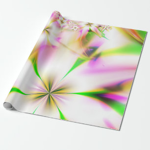 Floral fractal wrapping paper