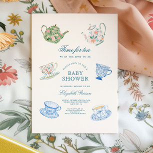 Floral Frame Baby in Bloom Baby Shower  Invitation