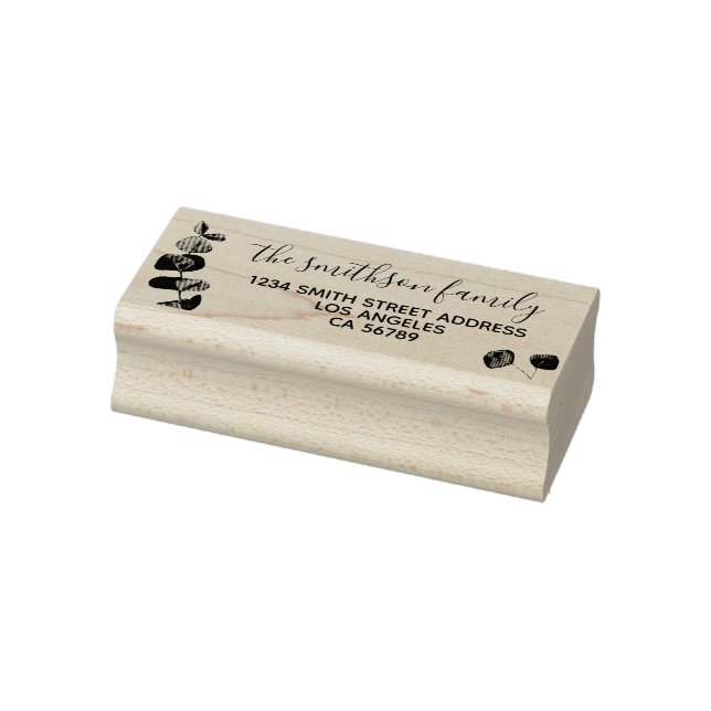 Floral Frame Botanical Signature Family eucalyptus Rubber Stamp (Stamp)