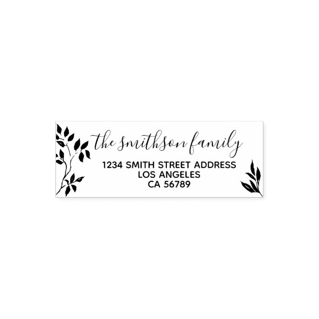 Floral Frame Botanical Signature Leaves Self-inking Stamp (Design)