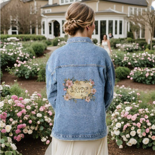 Floral Frame Bride Denim Jacket