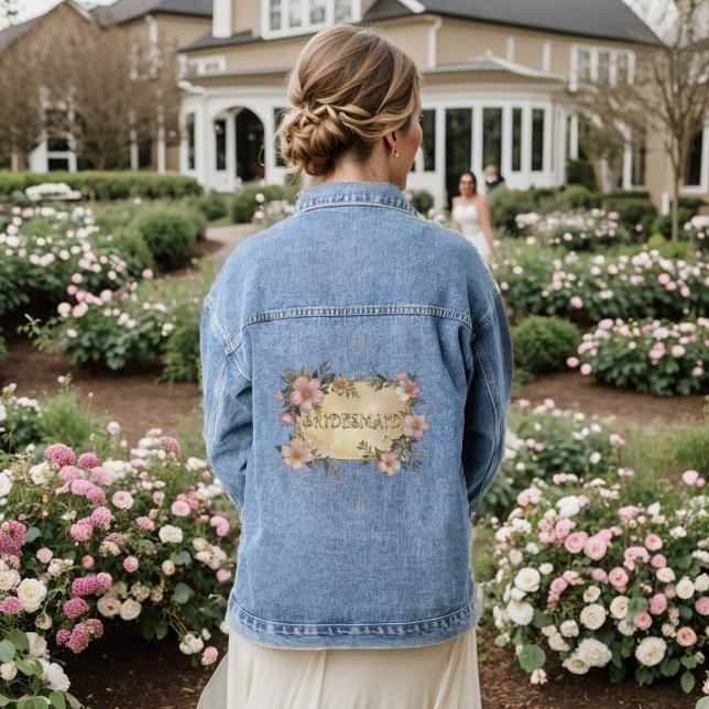 Floral Frame Bridesmaid Denim Jacket (Creator Uploaded)