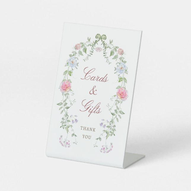 Floral Frame Cards & Gifts Pedestal Sign (Front)