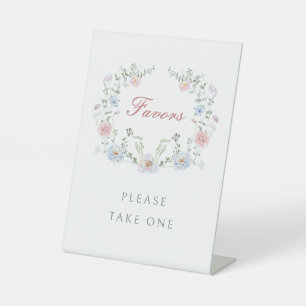 Floral Frame Favors Pedestal Sign