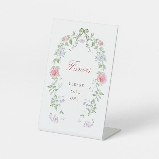 Floral Frame Favours Pedestal Sign (Front)