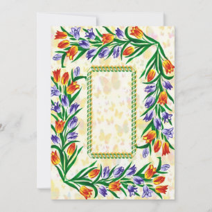 floral frame holiday card