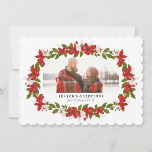 Floral Frame Holiday Photo Card