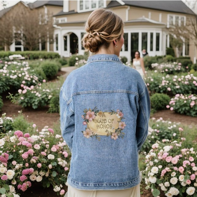 Floral Frame Maid of Honour Denim Jacket (Creator Uploaded)