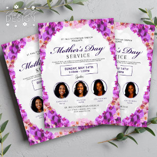 Floral Frame Mother's Day Church Service Flyer