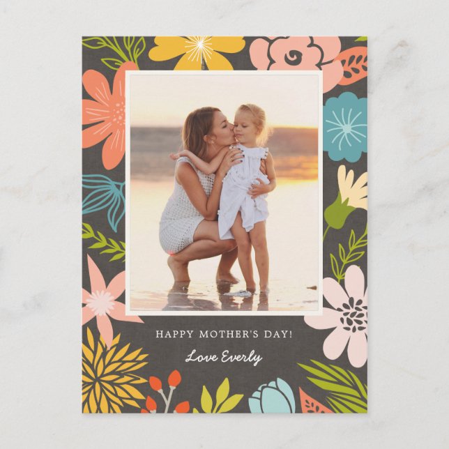 Floral Frame Mother's Day Postcard (Front)