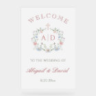Floral Frame Religious Wedding Monograms Welcome