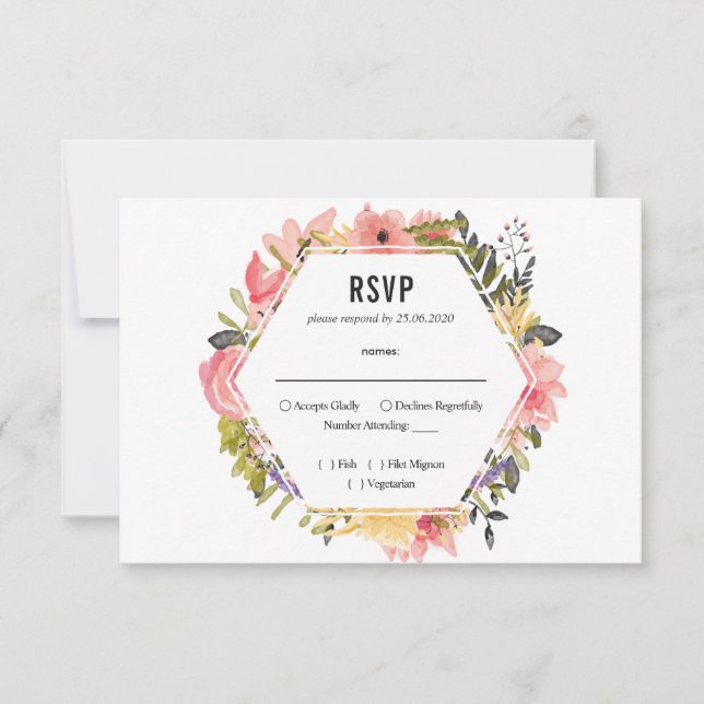 Floral Frame Wedding RSVP (Front)