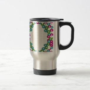Floral Frame with Custom Name Travel Mug