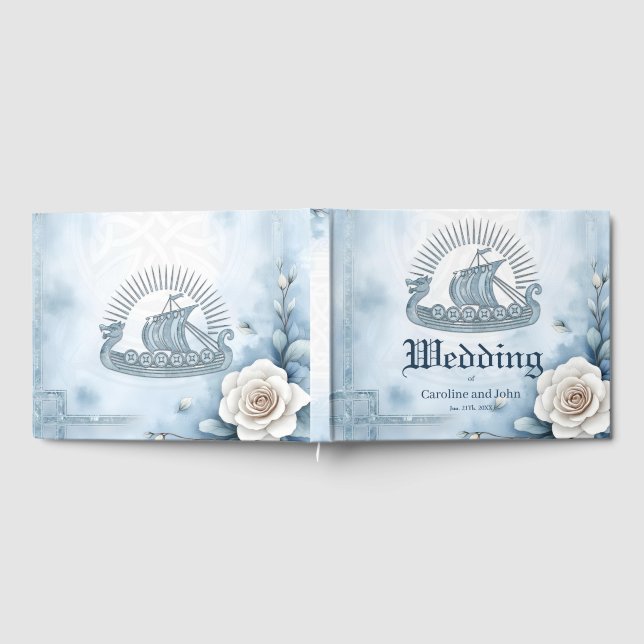 Floral Frame with Roses and Celtic Design. Guest Book (Full)