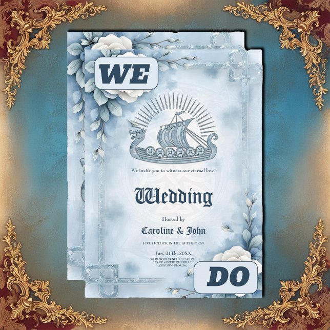 Floral Frame with Roses and Celtic Design. Invitation (Creator Uploaded)