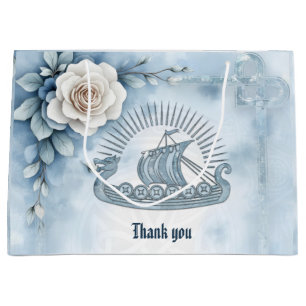 Floral Frame with Roses and Celtic Design.  Large Gift Bag