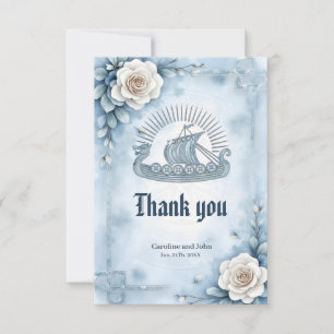 Floral Frame with Roses and Celtic Design. Thank You Card