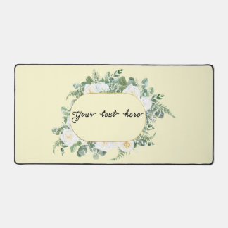 Floral frame with your text desk mat