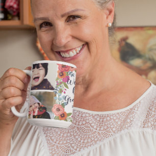 Floral Frame - World's Best Grandma Photo Collage Coffee Mug
