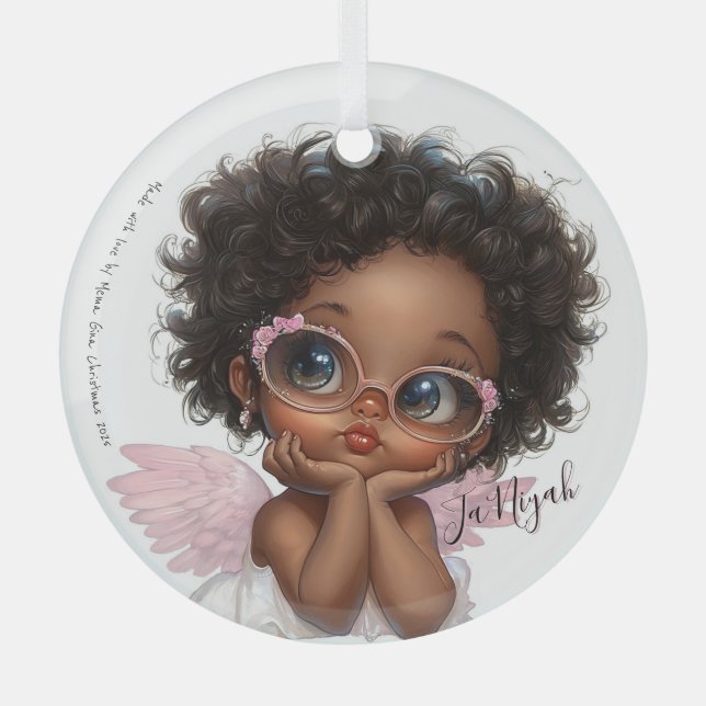 Floral-Framed Curiosity Glass Tree Decoration (Front)