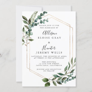 Floral Framed Wedding Invitation