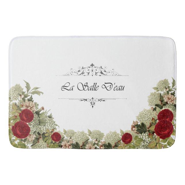 Floral French Powder Room Bath Mat (Front)