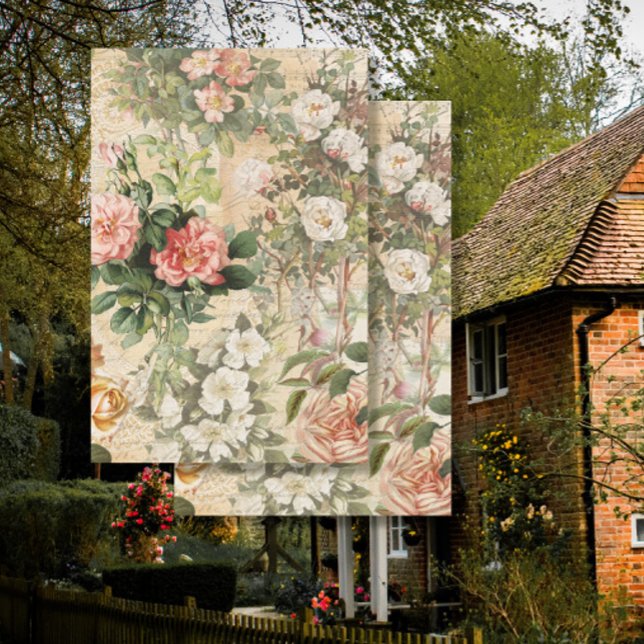 Floral French Vintage Rose Ephemera Decoupage Tissue Paper (Creator Uploaded)