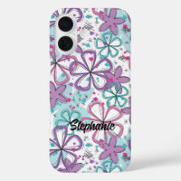 Floral Frenzy - Doodle Flowers with Paint Splatter