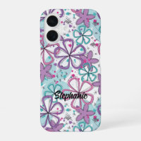 Floral Frenzy - Doodle Flowers with Paint Splatter