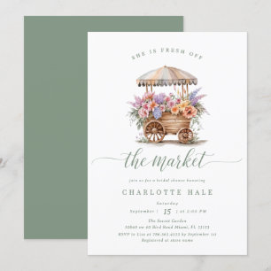 Floral Fresh Off the Market Bridal Shower Invitation