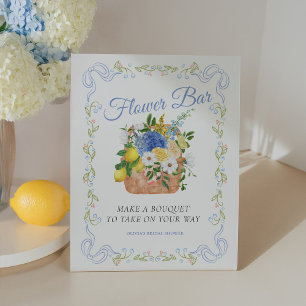 Floral Fresh Off The Market Farmers Flower Bar Pedestal Sign