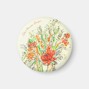 Floral fridge magnet, zazzle.  magnet